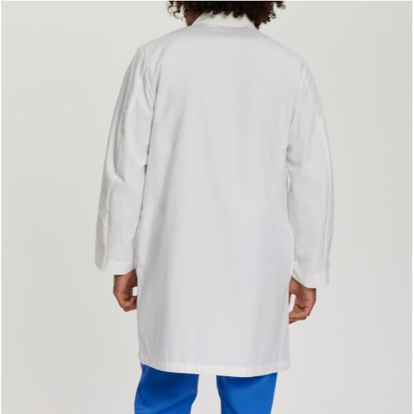 Landau Unisex 3-Pocket Full-Length 4 button White Coat - Adult Medium - Picture 2 of 7